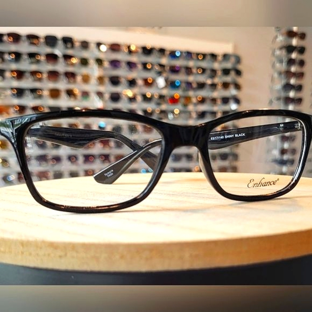 NEW Prescription-ready Eyeglass Frame, lightweight shiny black unisex, 54-17-140